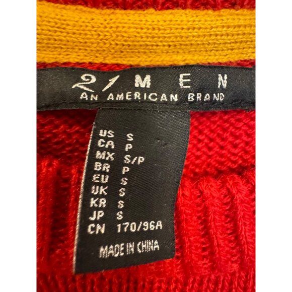 21 Men Penguin Christmas Sweater Mens Size S Red Knit Novelty Winter Holiday Des - Picture 5 of 6